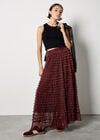 Ruffle Tiered Tulle Maxi Skirt, Burgundy, large