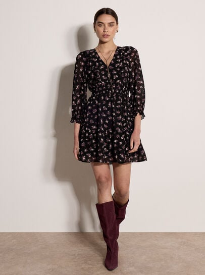 Vintage Ditsy Floral Mini Dress
