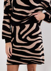 Zebra Knitted A-Line Skirt, Black, large