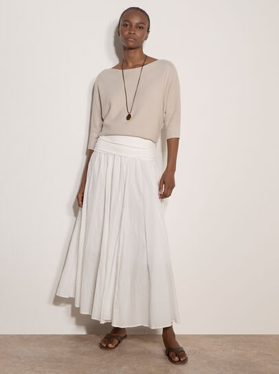 Jersey Waistband Cotton Midaxi Skirt