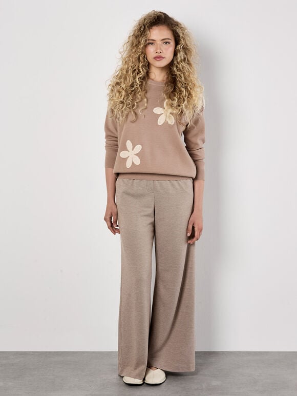 Crochet Daisies Jumper, Stone, large