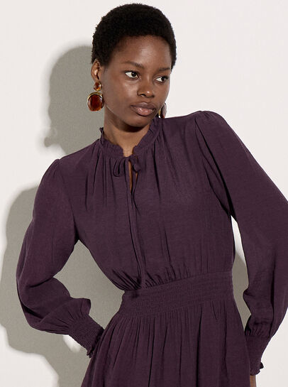 Ruffle Neck Mini Dress