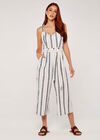 Cami Stripe Tie Jumpsuit, Navy, large