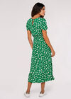 Floral Split Midi Dress, Green, large