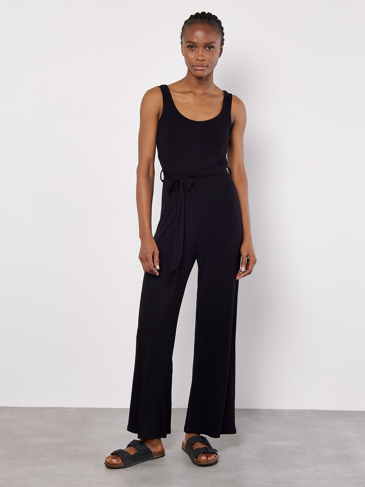 Sleeveless Ribbed Jersey Jumpsuit