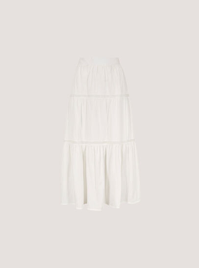 Crochet Lace Tiered Midi Skirt
