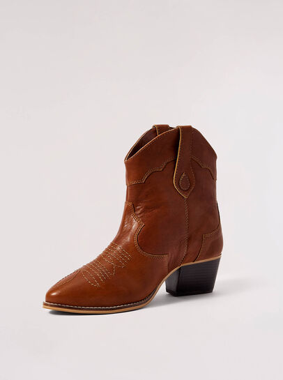 Tan Ankle Leather Boots
