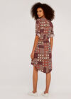 Patchwork Shirt Mini Dress, Burgundy, large