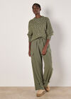 Flecked Knit Chunky Jumper, Khaki, large