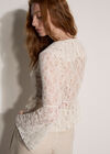 Lace Ruffle Cardigan, Cream, large