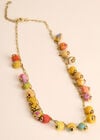 Gold Tone Fabic Bead Necklace, Assorted, large