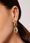 Gold Hammered Earrings, Yellow, large