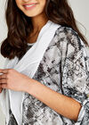 Cream Geo Snakeskin Sequin Scarf Top, Cream, large