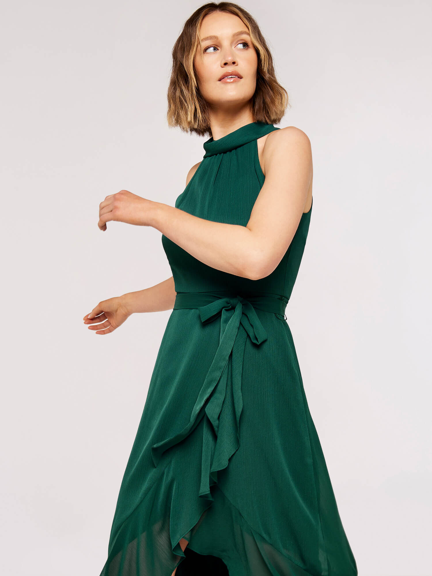 Ruffle sale neckline dress
