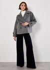 Tailored Short Peacoat Jacket, Dark Grey - Charcoal, large