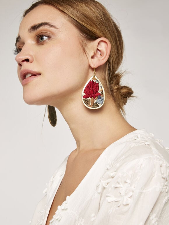 Embroidered Earrings, Assorted, large