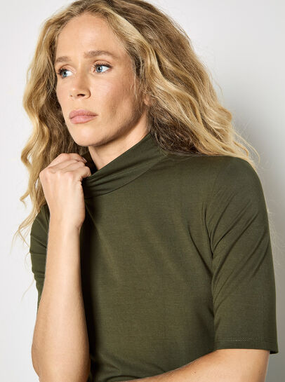 Jersey Mock Neck Top