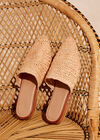 Hand Woven Straw Sandals, Stone, large
