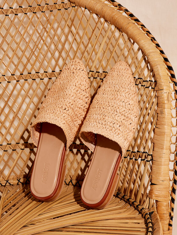 Hand Woven Straw Sandals, Stone, large