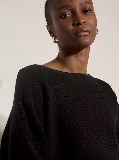 Ribbed Knit Batwing Jumper