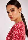 Daisy Dot Wrap Dress, Red, large