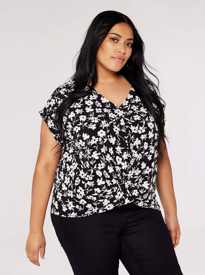 Curve Floral  Wrap Top