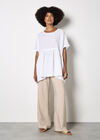 Oversized Pure Linen Tunic, White, large