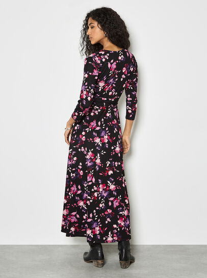 Ombre Floral Wrap Maxi Dress