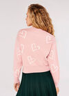 Heart Print Jumper, Pink, large