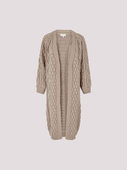 Chunky Cable Knit Longline Cardigan