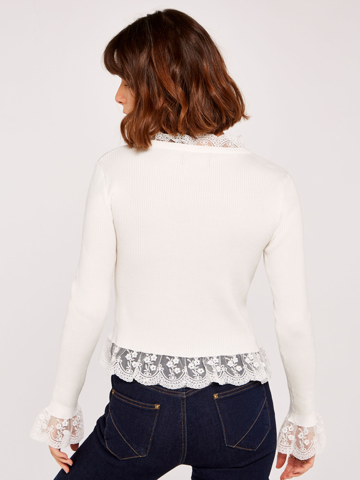 Cream lace jumper on sale