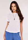 Raw Edge Cotton Tee, White, large