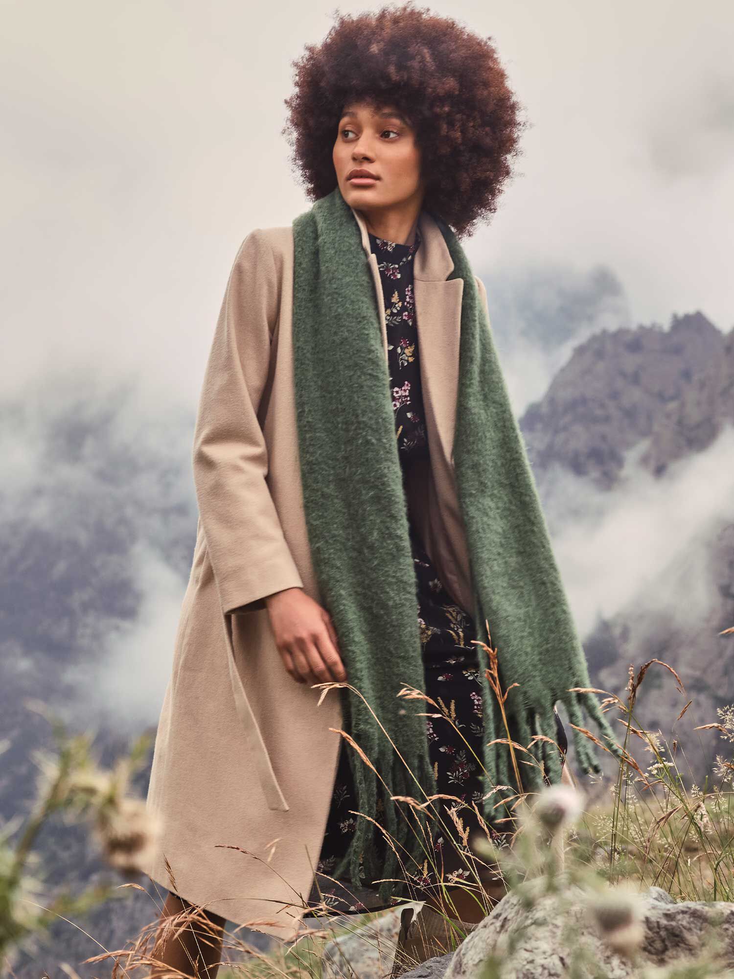 Herringbone Coat Apricot Clothing