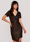 Foil Wrap Dress, Black, large