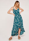 Brushstroke Ruffle Midaxi Dress, Green, large