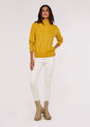 Jacquard Mock Neck Jumper, Mustard, large
