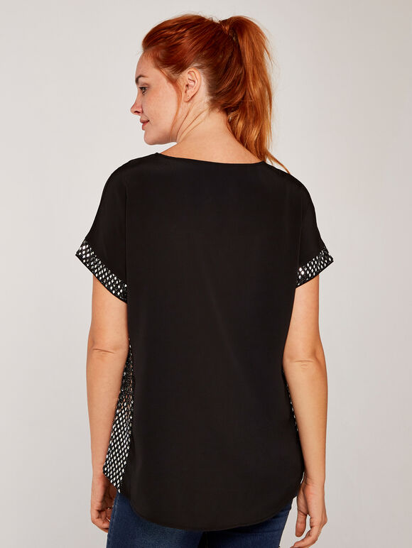Diamond Sequin Top, Black, large