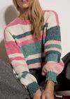 Soft Stripe Knit Cropped Jumper, Pink, large