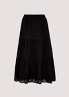Broderie Anglaise Midi Skirt, Black, large