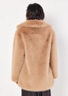 Soft Faux Fur Zipped Jacket, Brown, large