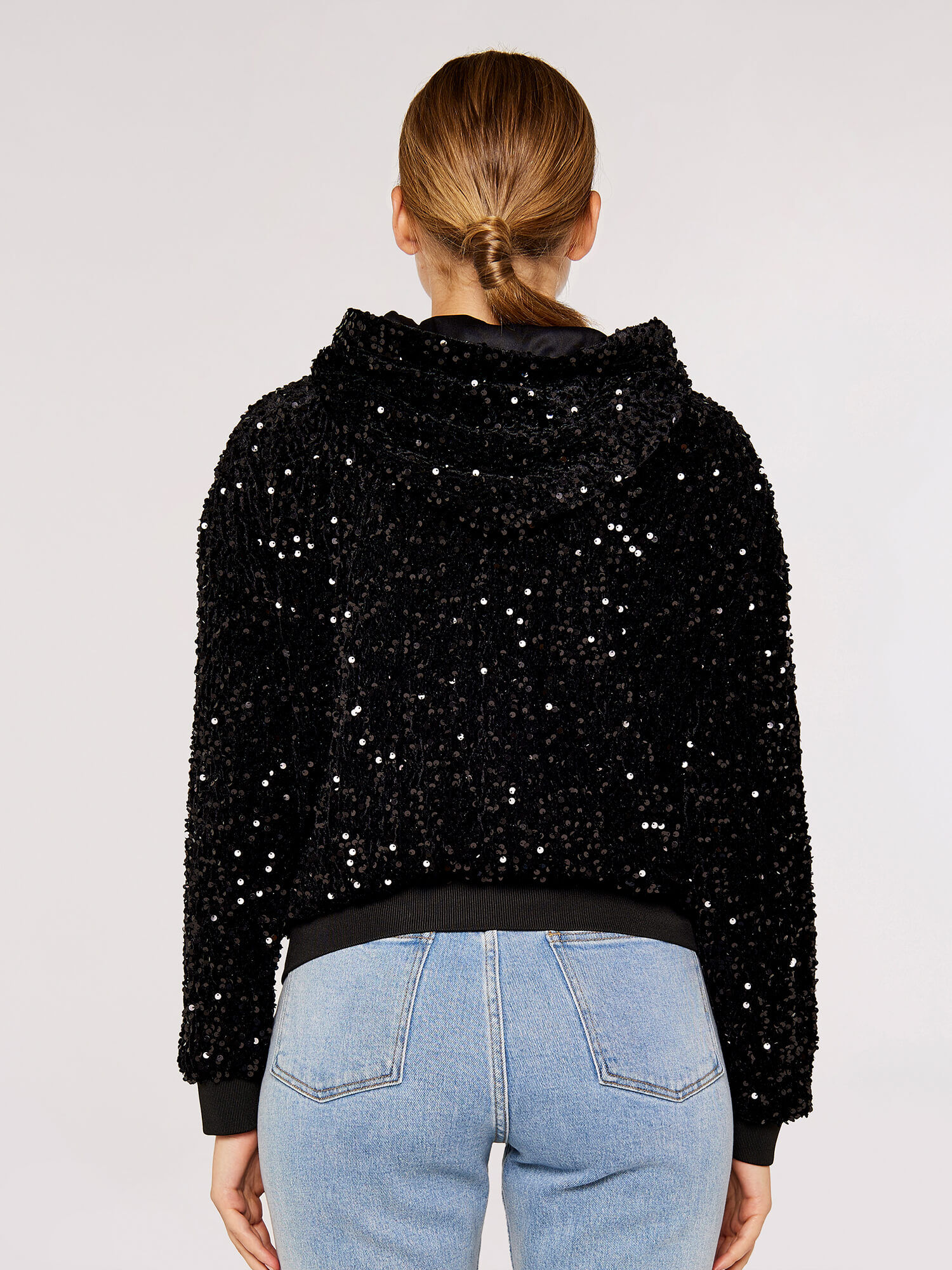 Sequin zip clearance up jacket