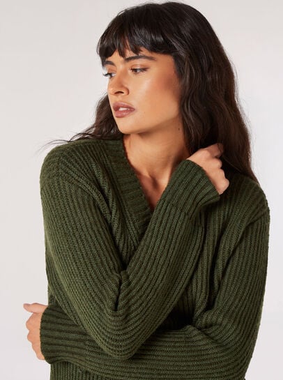 Ribbed Knit Jumper Mini Dress