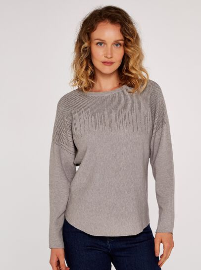Stud Embellished Batwing Jumper