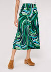 Swirl Print Culotte, Green, large