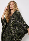 Leopard Print Kimono Midaxi Dress, Khaki, large