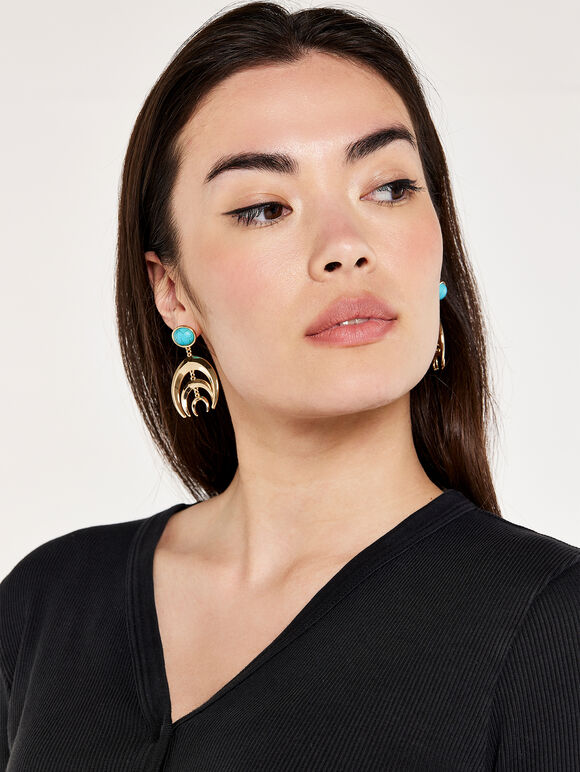 Layer Horn Drop Earring, Assorted, large
