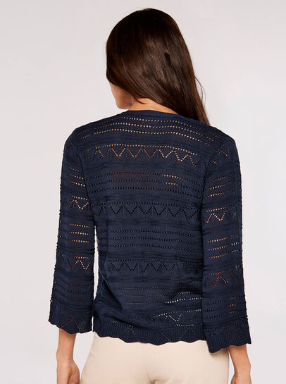 Pointelle Patterned Cardigan