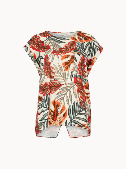 Tropical Leaf Woven T-Shirt