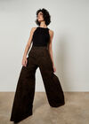 Zoe Wide Leg Leopard Print Jeans, Brown, large