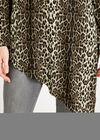 Brown Leopard Asymmetric Hem Top, Brown, large